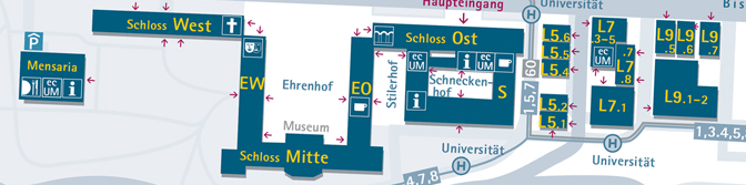 Campusplan Uni Mannheim